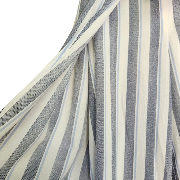 Aqua by Bloomingdale's Flowy High-Waisted Striped Wrap Tie Pants - Blue & White - Picture 5 of 10